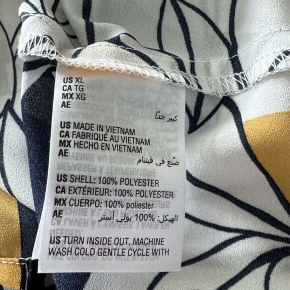 Bar III X-Large Top Floral Semi-Sheer Tie V-Neck Sleeveless Side Slits New - Picture 7 of 8